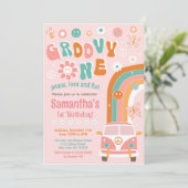 グルーヴィワンボホレトロ1st誕生日招待状 招待状 (スタンド正面)