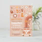 グルーヴィワンボホレトロ1st誕生日招待状 招待状 (スタンド正面)