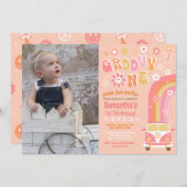 グルーヴィワンボホレトロ1st誕生日招待状 招待状 (正面/裏面)