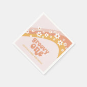 グルーヴィワンレトロデイジーボホレインボーナプキンズ スタンダードカクテルナプキン (角)