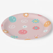 グルーヴィワンレトロボホバースデーパーティー紙プレート ペーパープレート (アングル)