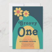 グルーヴィワンレトロボホ1歳パーティー 招待状 (正面)