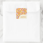 グルーヴィヴィンテージオレンジフローラブライダルシャワーカスタム スクエアシール (バッグ)