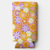 グルーヴィヴィンテージオレンジフローラブライダルシャワーカスタム スリム缶クーラー (裏面)