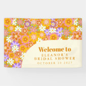 グルーヴィヴィンテージオレンジフローラブライダルシャワーカスタム 横断幕 (横)