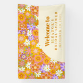 グルーヴィヴィンテージオレンジフローラブライダルシャワーカスタム 横断幕 (縦)