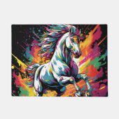 グルーヴィヴィンテージレースホースポップ・アートのアート ドアマット (正面)