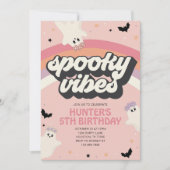 グルーヴィヴ不気味ビーガールハロウィーン誕生日 招待状 (正面)
