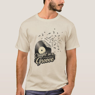 グルーヴィーなビニールレコード 音楽好き レトロ  Tシャツ