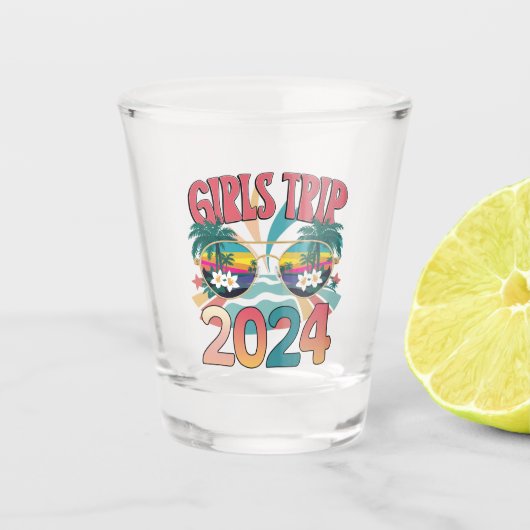 グルーヴィーな女子旅 2024 週末 夏 ビーチ ショットグラス (正面)