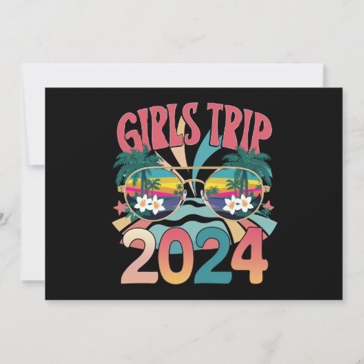 グルーヴィーな女子旅 2024 週末 夏 ビーチ 招待状 (正面)