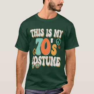 グルーヴィーな70年代のヒッピーのコスチュームです ピースサイン Tシャツ