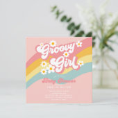 グルーヴィーガールベビーシャワー招待状 招待状 (スタンド正面)