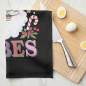 グルーヴィーキュートサンタクロースホリービベすてきスクリスマス キッチンタオル (四つ折り)