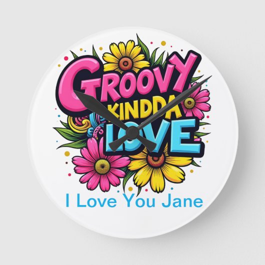 グルーヴィーキンダラブ ラウンド壁時計 (正面)