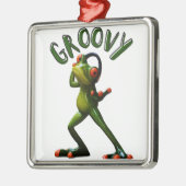 グルーヴィーグリーンカエル メタルオーナメント (左)