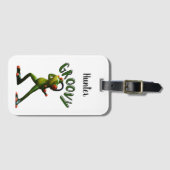 グルーヴィーグリーンカエル ラゲッジタグ (正面横)