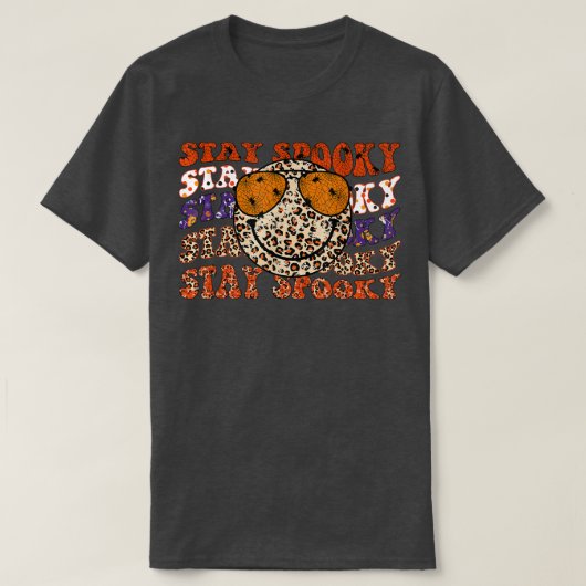 グルーヴィーステイ不気味ビベスレトロスマイル顔ヒッピーH Tシャツ (デザイン正面)