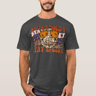 グルーヴィーステイ不気味ビベスレトロスマイル顔ヒッピーH Tシャツ