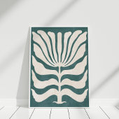 グルーヴィーダスティティール(緑がかった色)抽象芸術フラワーウォールアート ポスター