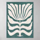 グルーヴィーダスティティール(緑がかった色)抽象芸術フラワーウォールアート ポスター (正面)