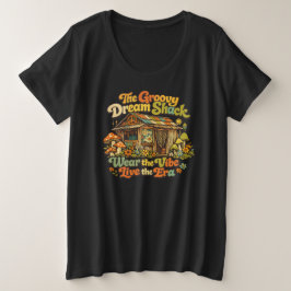 グルーヴィードリームシャック:ベーシックウィメンズプラスサイズTシャツ プラスサイズTシャツ
