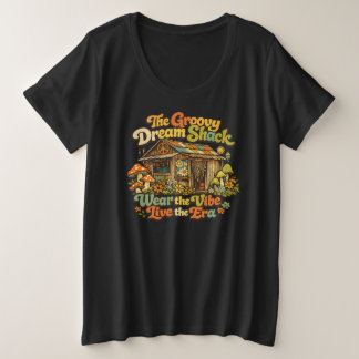 グルーヴィードリームシャック:ベーシックウィメンズプラスサイズTシャツ プラスサイズTシャツ