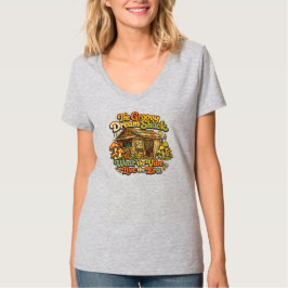 グルーヴィードリームシャック: ベーシックウーマンズVネックTシャツ Tシャツ