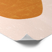 グルーヴィーバーンオレンジベージュ抽象芸術フローラウォールアート ポスター (角)