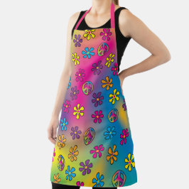 グルーヴィーヒッパイピースアンドフラワーシャワー絞り染め エプロン