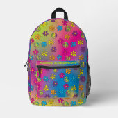 グルーヴィーヒッパイピースアンドフラワーシャワー絞り染め プリントバックパック (正面)