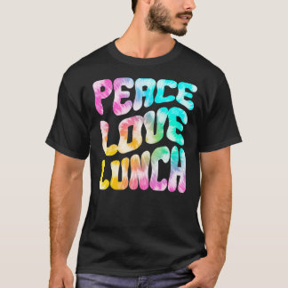 グルーヴィーピースラブランチレディ絞り染めカフェテリアウォル Tシャツ