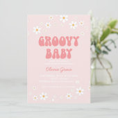 グルーヴィーベイビー レトロデイジー ボホ フラワー インビテーション (スタンド正面)