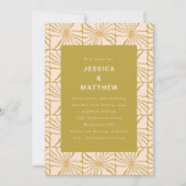 グルーヴィーレトロチャートレーズボタニカル結婚トレンディー 招待状 (正面)