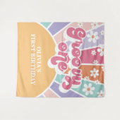 グルーヴィーワンレインボーサンシャインデイジー タペストリー (正面(横))