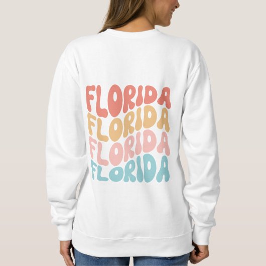 グルーヴィ名門私立校風のレトロフロリダタイポグラフィトレンディー スウェットシャツ (裏面)
