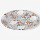 グルーヴィ幽霊ハロウィン ペーパープレート (アングル)