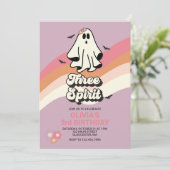 グルーヴィ幽霊レトロハロウィンスリースピリット誕生日 招待状 (スタンド正面)