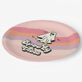 グルーヴィ幽霊レトロハロウィンビ不気味ベス誕生日 ペーパープレート (アングル)