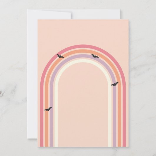 グルーヴィ幽霊レトロハロウィンビ不気味ベス誕生日 招待状 (裏面)