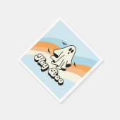 グルーヴィ幽霊レトロハロウィンヘイ不気味ブー スタンダードカクテルナプキン (角)