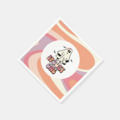 グルーヴィ幽霊レトロハロウィン不気味ワン誕生日 スタンダードカクテルナプキン (角)