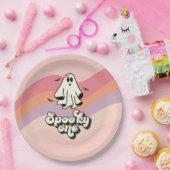 グルーヴィ幽霊レトロハロウィン不気味ワン誕生日 ペーパープレート (パーティー)