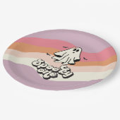 グルーヴィ幽霊レトロハロウィン不気味ワン誕生日 ペーパープレート (アングル)