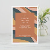 グルーヴィ抽象芸術テラコッタオフィスホリデーパーティー 招待状 (スタンド正面)