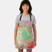 グルーヴィ抽象芸術レトロパステルグリーンリキッドスワール エプロン (インサイチュ)