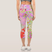 グルーヴィ抽象芸術レトロパステルグリーンリキッドスワール カプリレギンス (裏面)