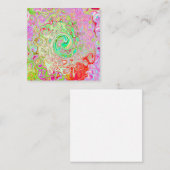 グルーヴィ抽象芸術レトロパステルグリーンリキッドスワール スクエア名刺 (正面/裏面)