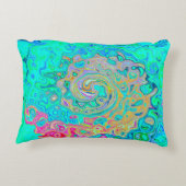 グルーヴィ抽象芸術レトロレインボーリキッドスワール アクセントクッション (裏面)