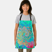 グルーヴィ抽象芸術レトロレインボーリキッドスワール エプロン (インサイチュ)